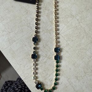 Tova NWT Aaralyn Chic Gold Sapphire and Emerald Gemstone Necklace